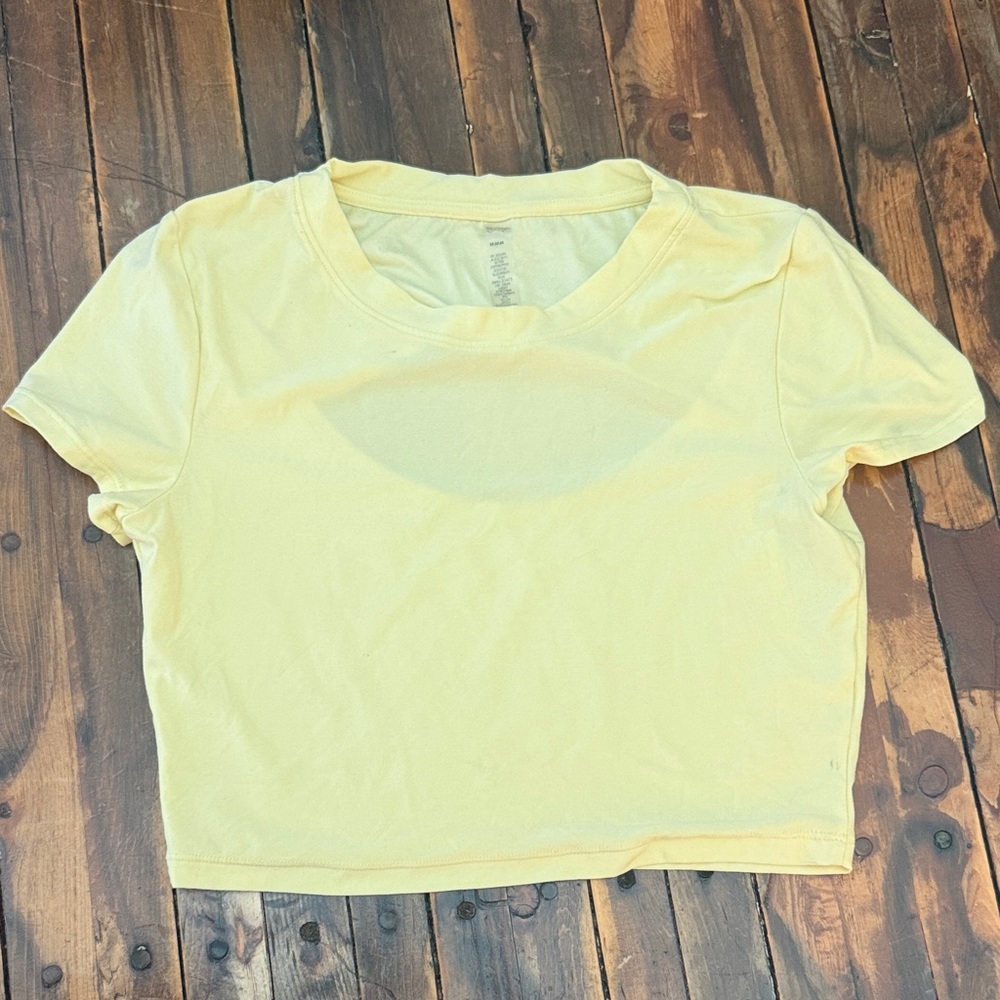 Beyond Yoga Cropped Tee - Pale Yellow